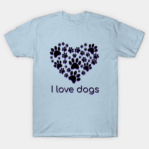 I love dogs T-Shirt by Brainable ART